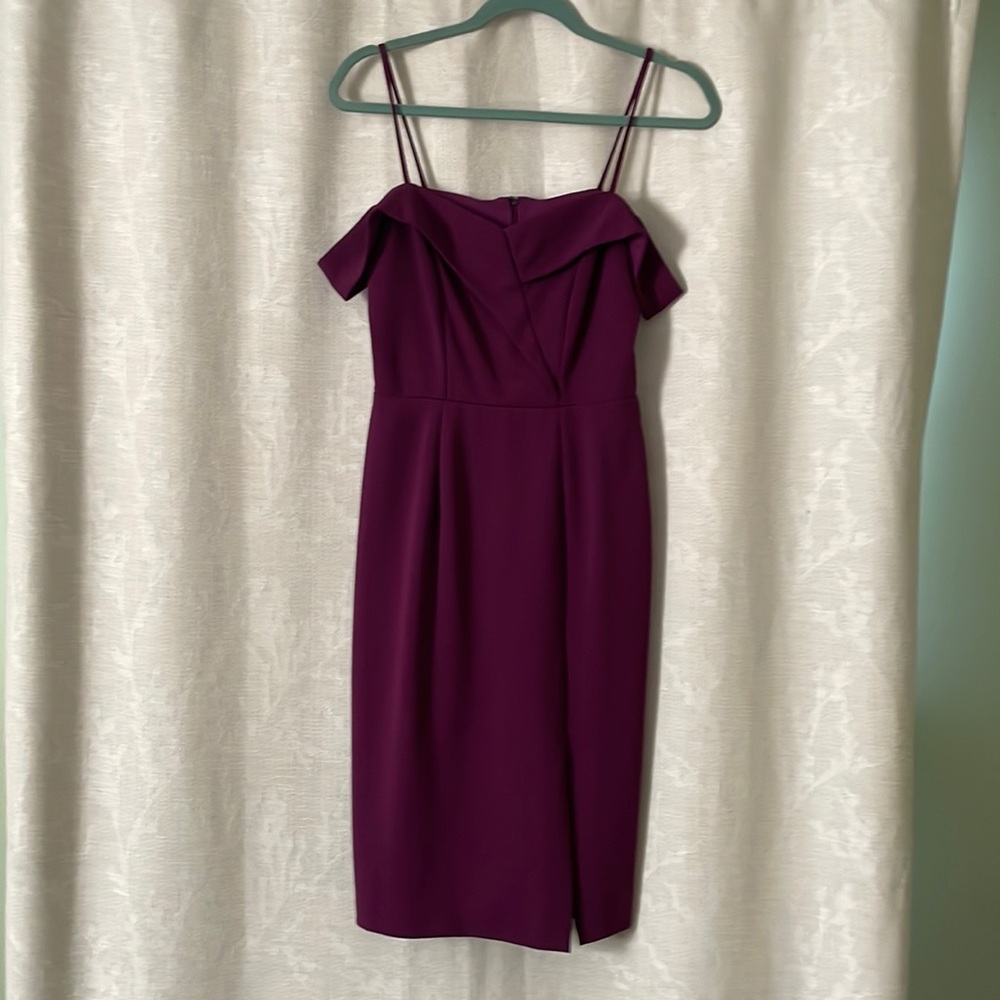 Bebe Purple Off the Shoulder Cocktail Dress size 4